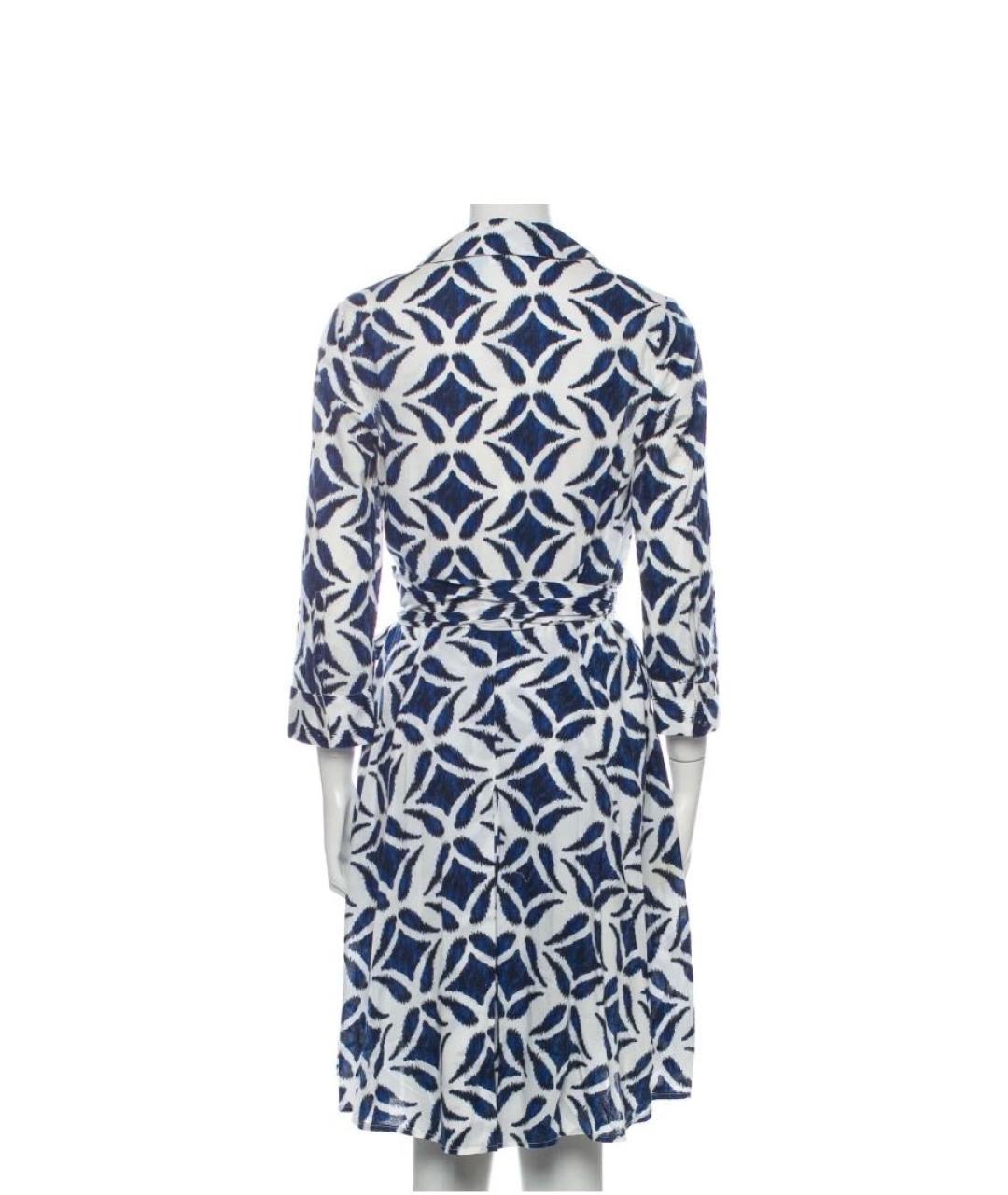DIANE VON FURSTENBERG Синее хлопковое повседневное платье, фото 2