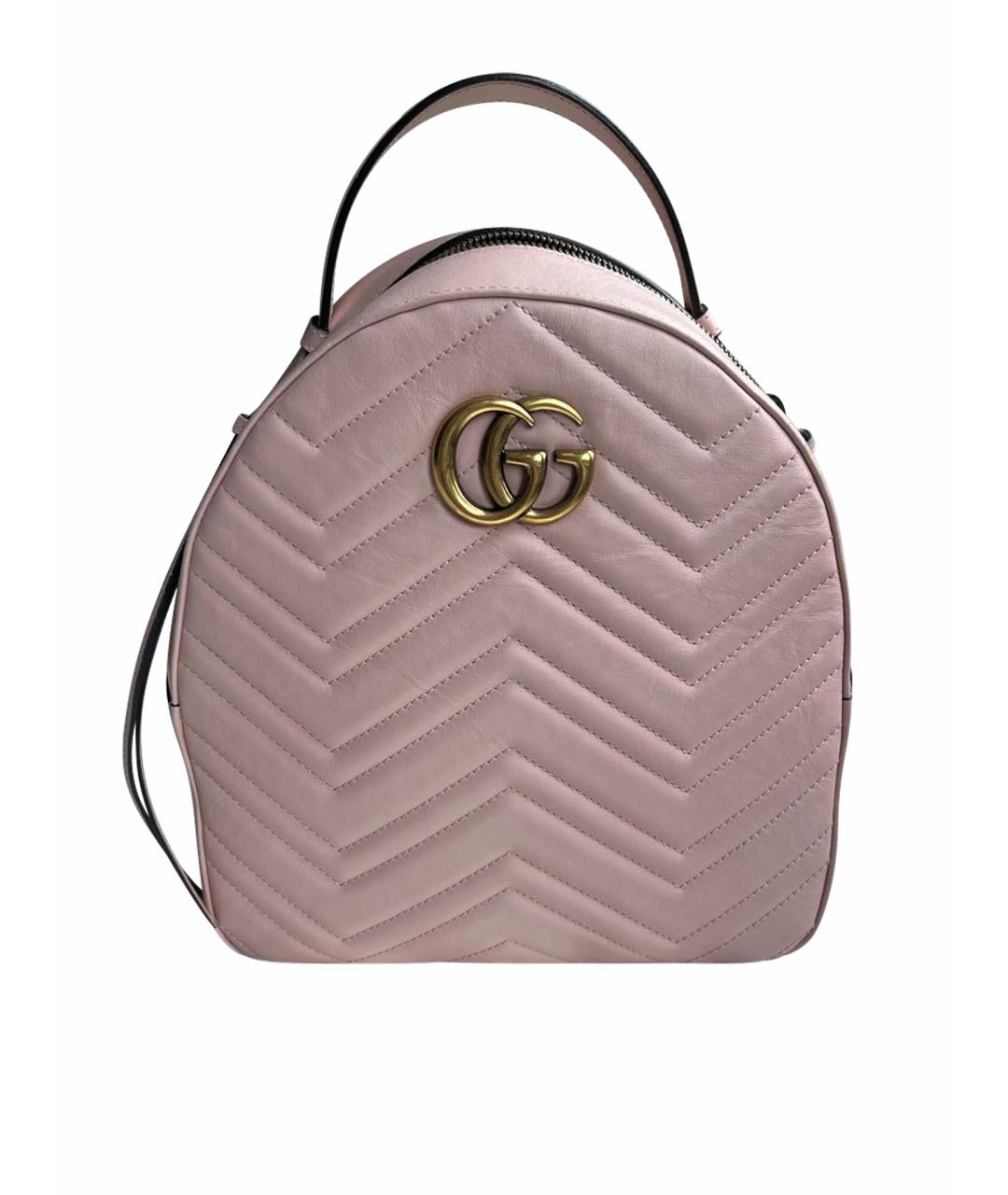 GUCCI Розовый кожаный рюкзак, фото 1