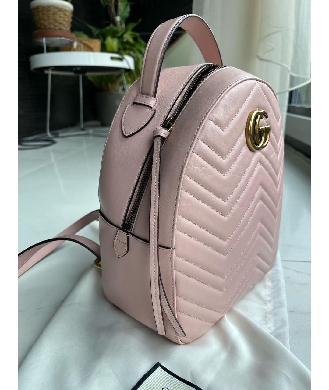 GUCCI Розовый кожаный рюкзак, фото 2