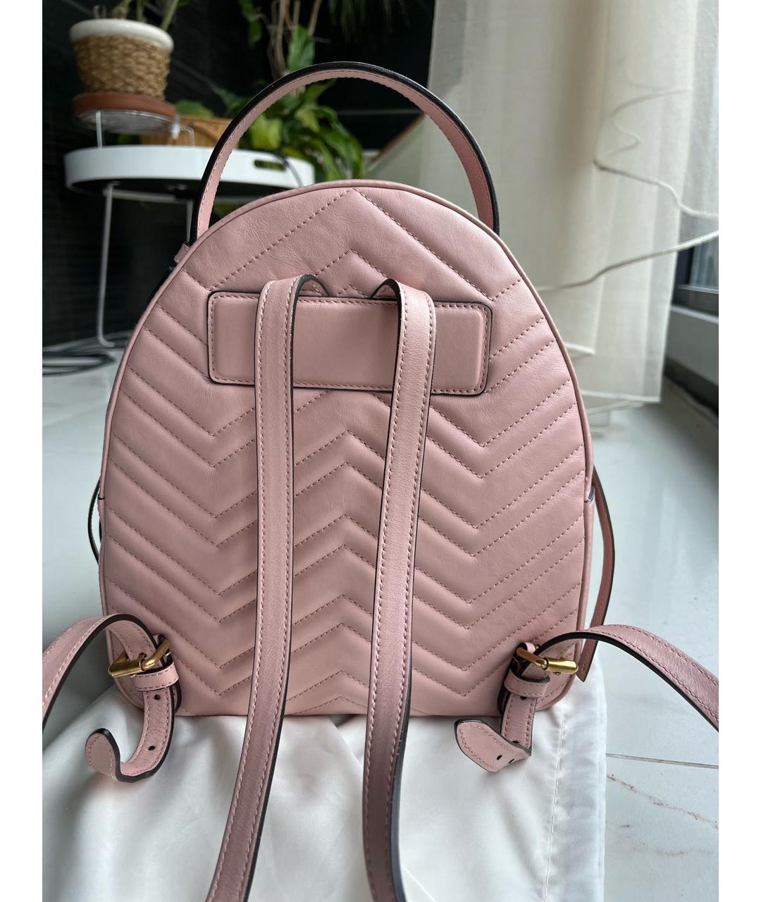 GUCCI Розовый кожаный рюкзак, фото 3
