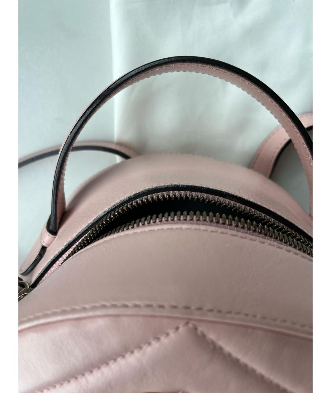 GUCCI Розовый кожаный рюкзак, фото 4