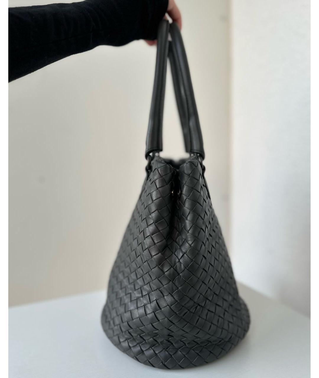 BOTTEGA VENETA Серая кожаная сумка с короткими ручками, фото 5