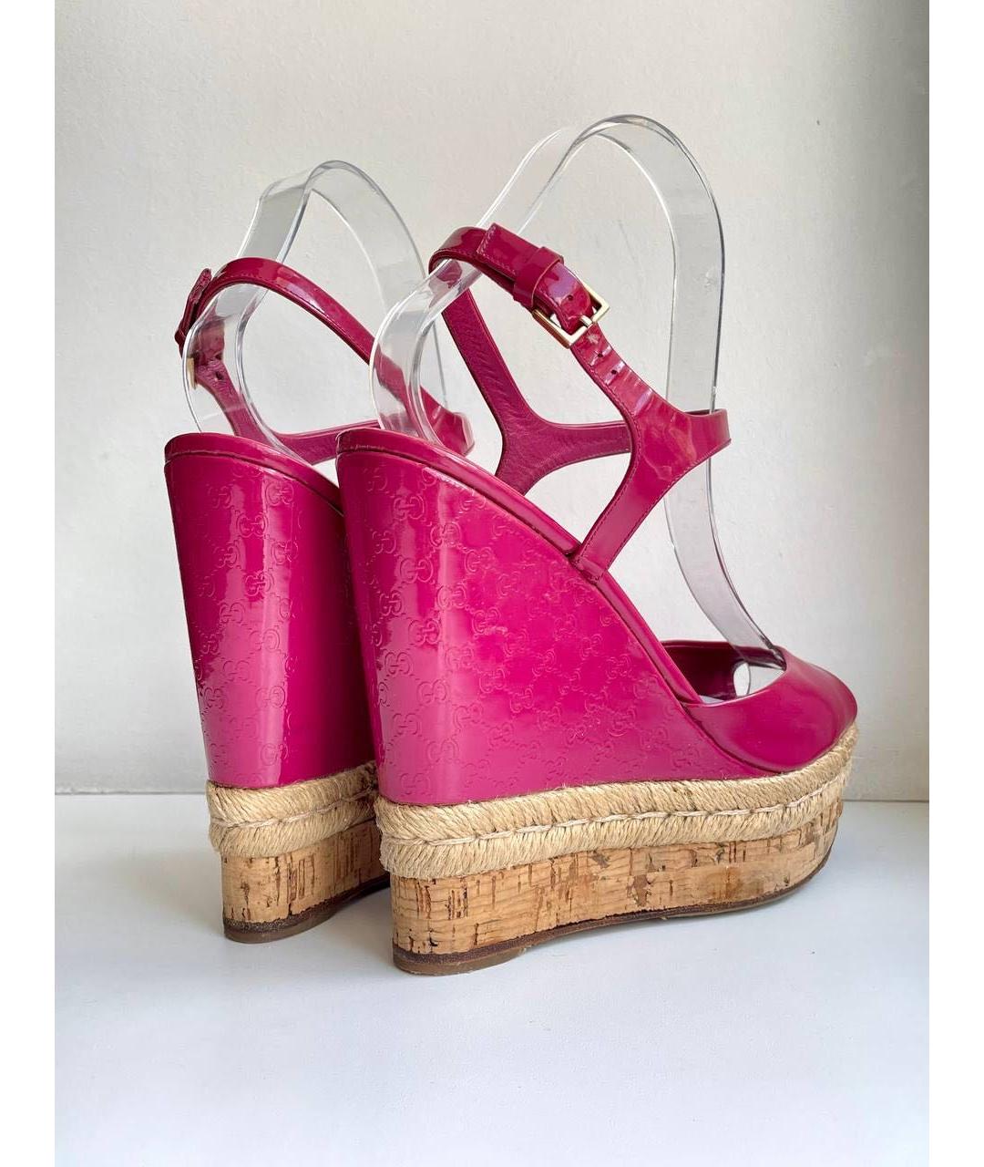 GUCCI Розовые эспадрильи из лакированной кожи, фото 4