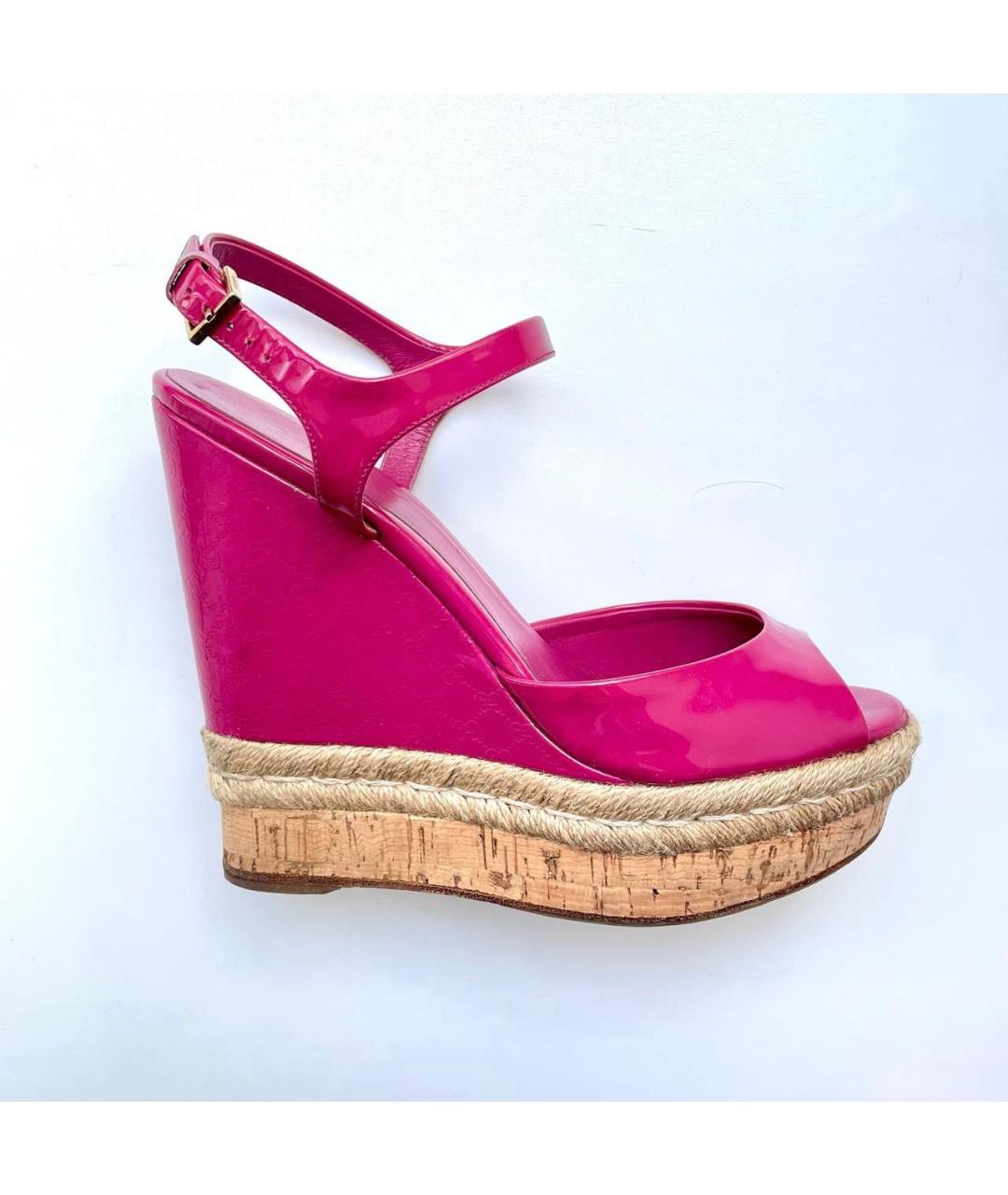 GUCCI Розовые эспадрильи из лакированной кожи, фото 9