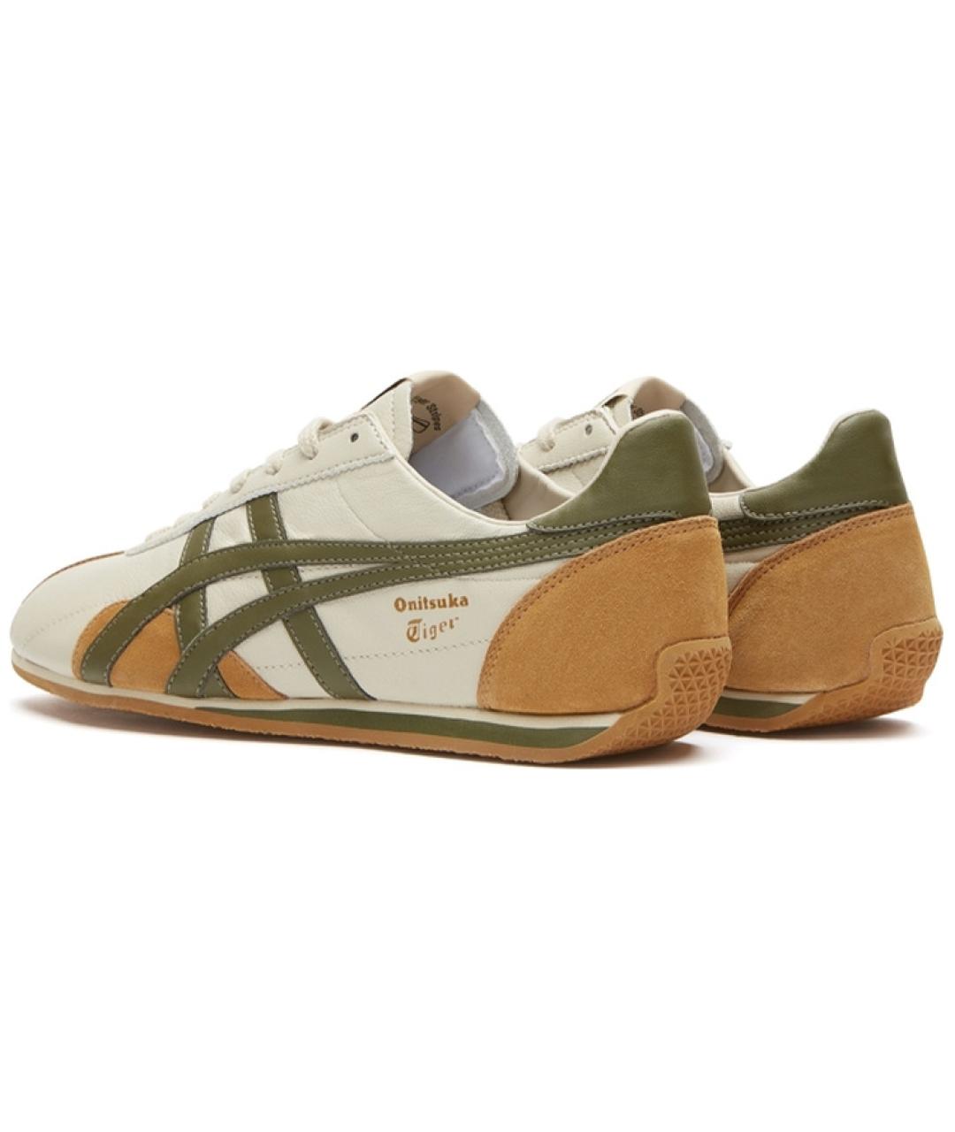 ONITSUKA TIGER Хаки кожаные низкие кроссовки / кеды, фото 4