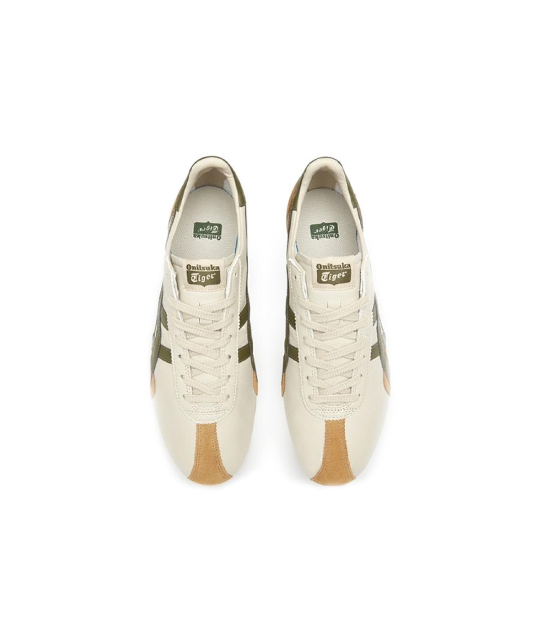 ONITSUKA TIGER Хаки кожаные низкие кроссовки / кеды, фото 2