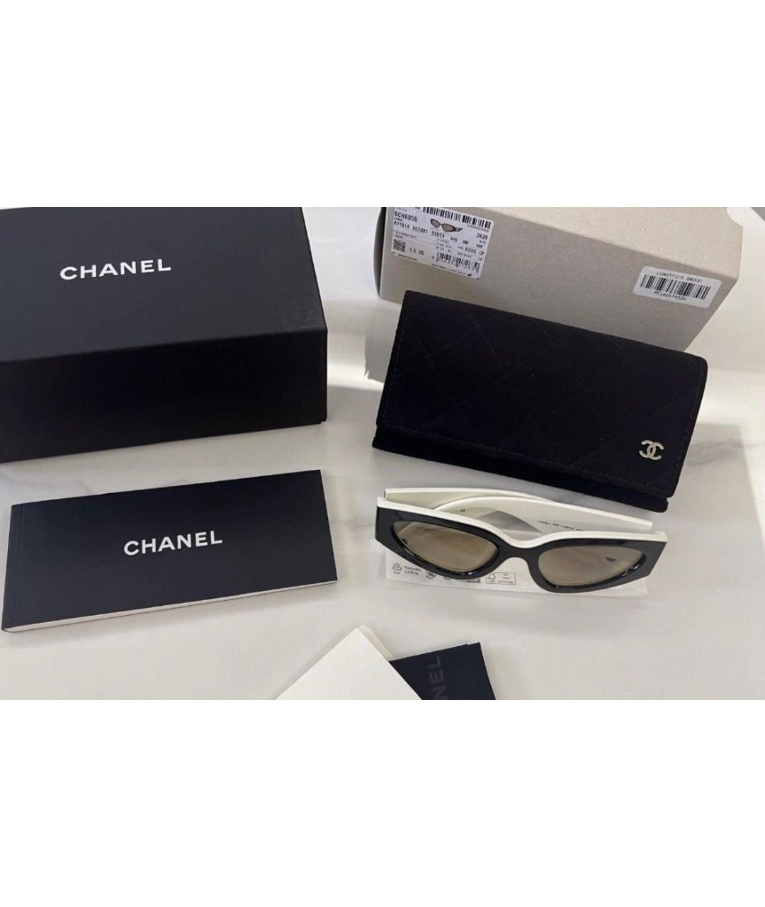 CHANEL Белые пластиковые солнцезащитные очки, фото 2