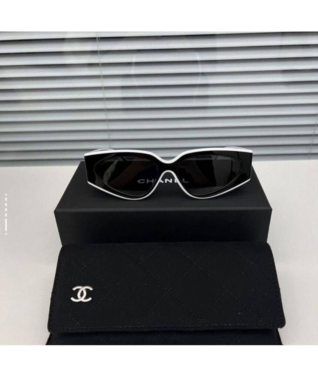 CHANEL Белые пластиковые солнцезащитные очки, фото 5