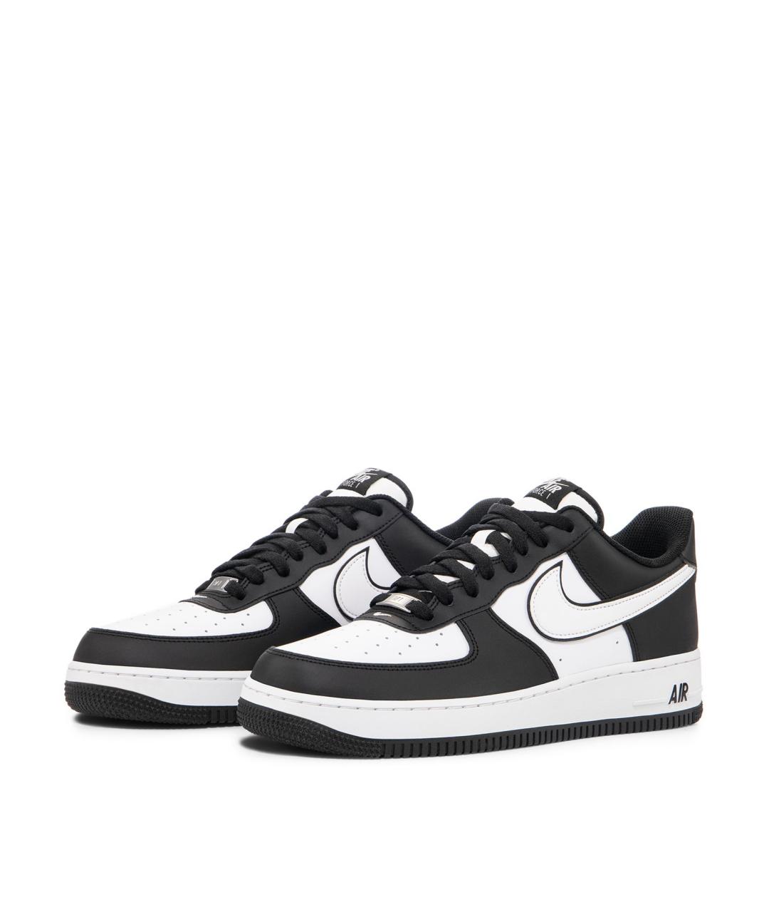 NIKE Черные кожаные низкие кроссовки / кеды, фото 3