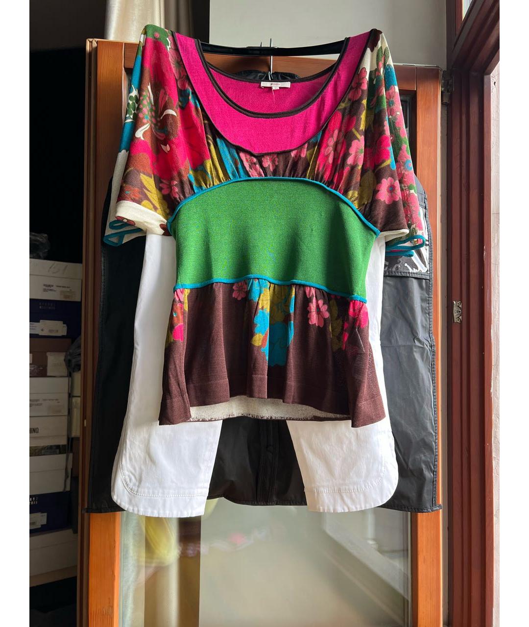 KENZO Белые хлопко-эластановые бриджи, фото 8