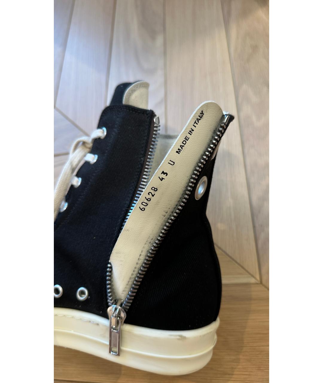 RICK OWENS DRKSHDW Черные высокие кроссовки / кеды, фото 6