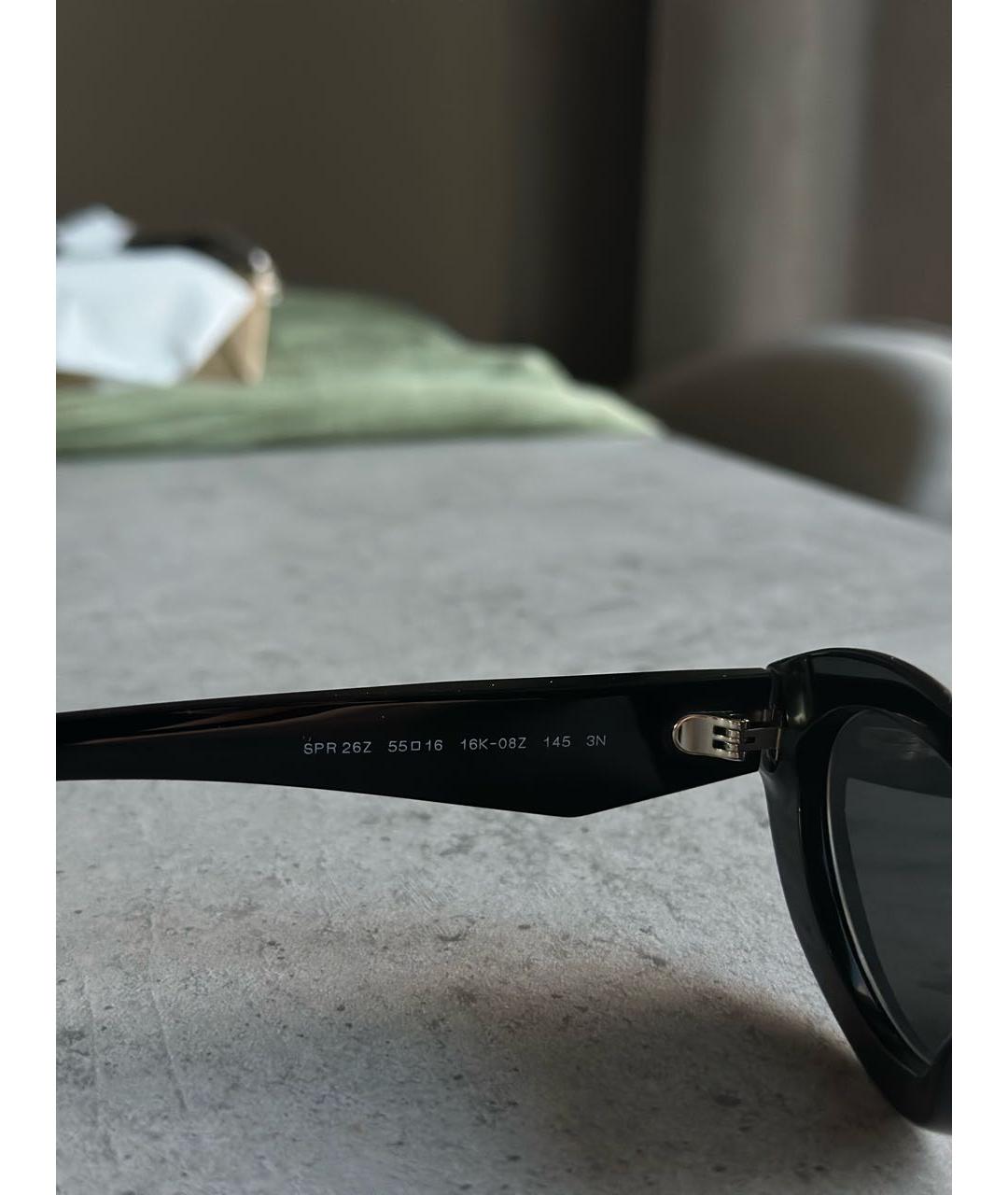 PRADA Черные пластиковые солнцезащитные очки, фото 3