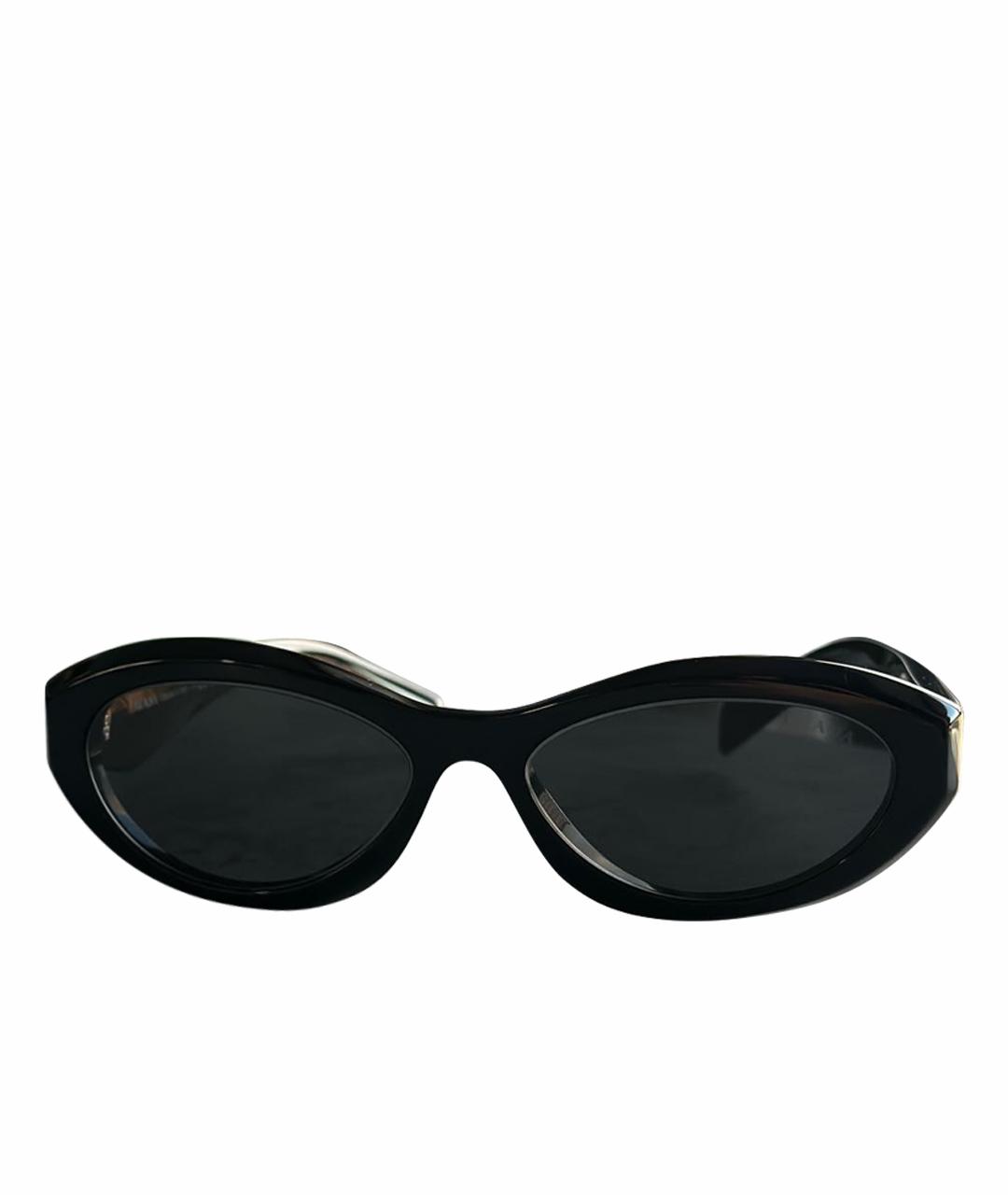 PRADA Черные пластиковые солнцезащитные очки, фото 1
