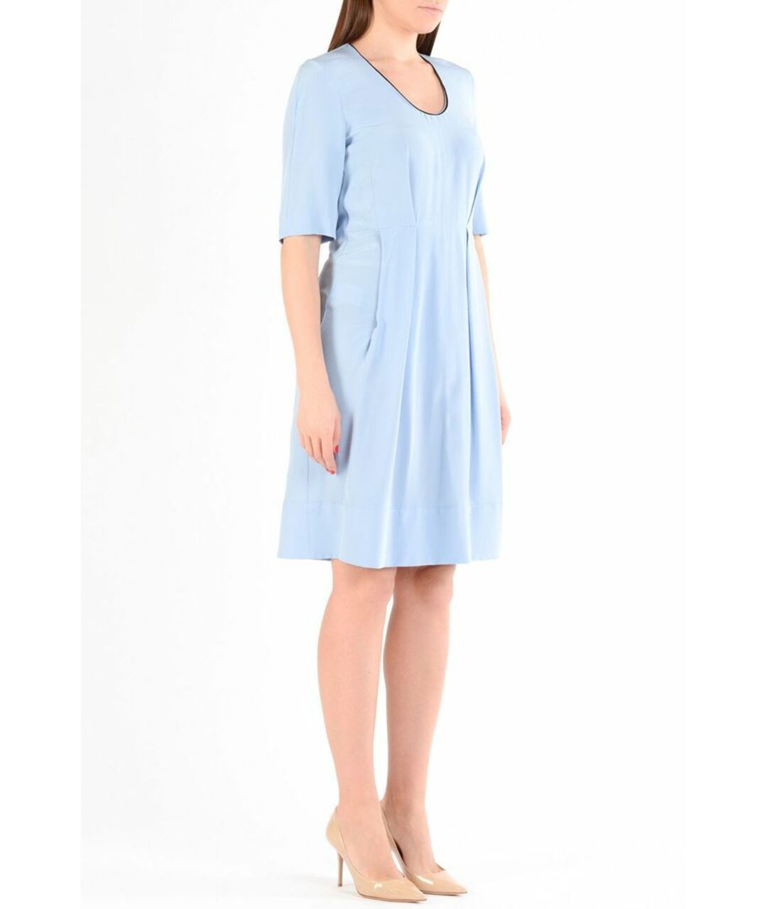 MARNI Голубое шелковое платье, фото 3