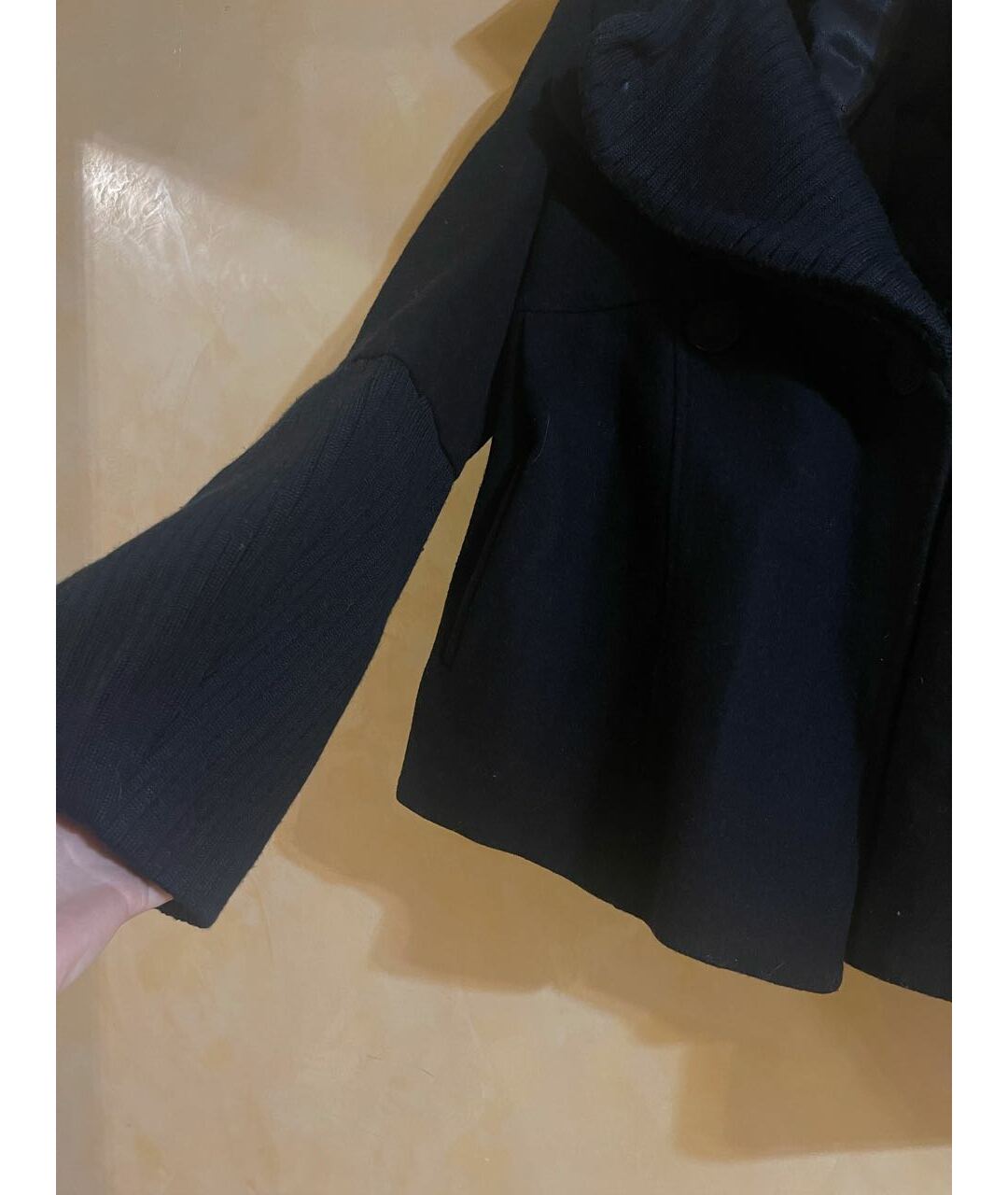 PIERRE CARDIN Черное шерстяное пальто, фото 5