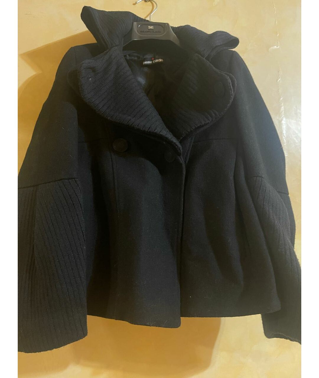 PIERRE CARDIN Черное шерстяное пальто, фото 6