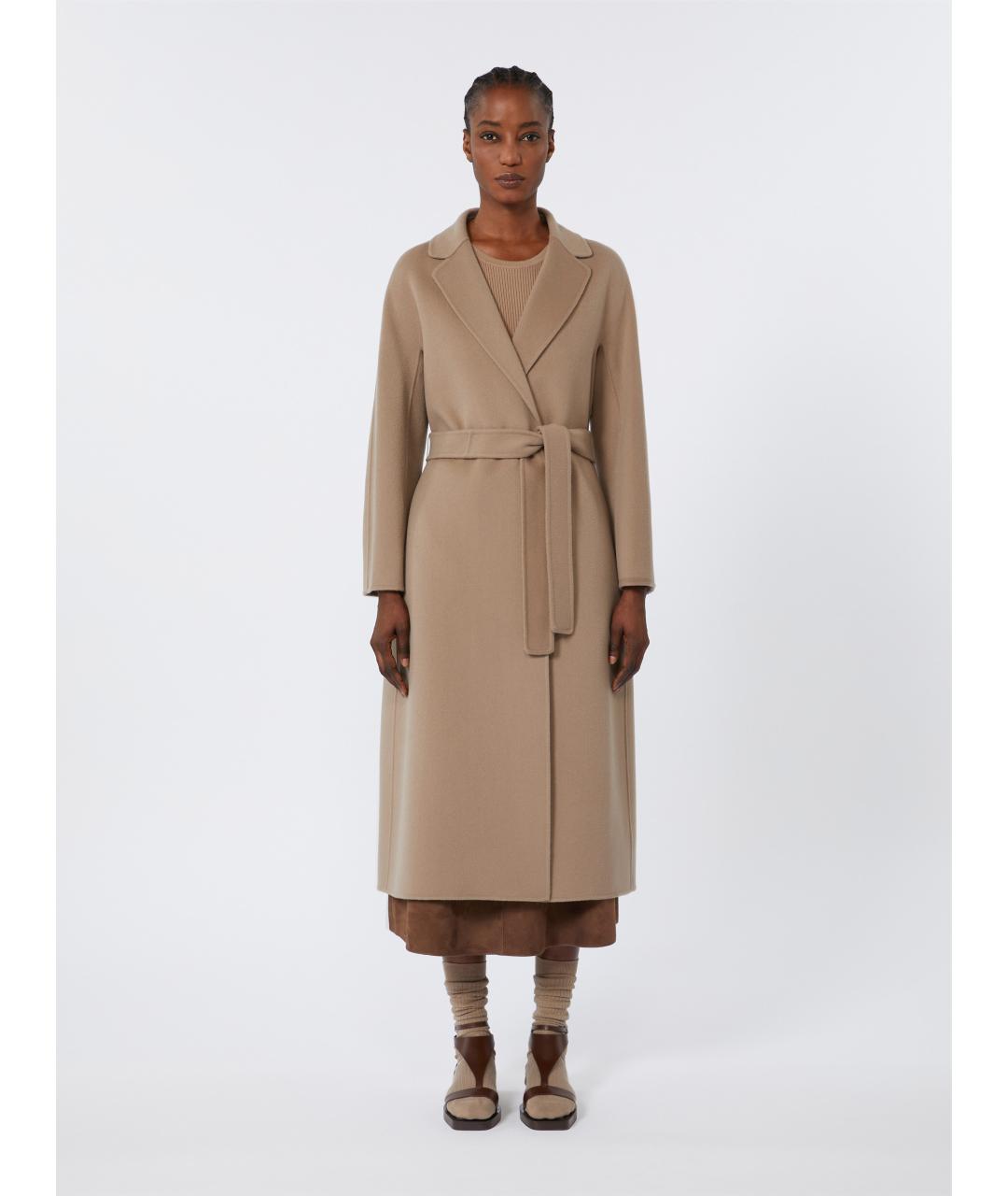 'S MAX MARA Бежевое пальто, фото 3