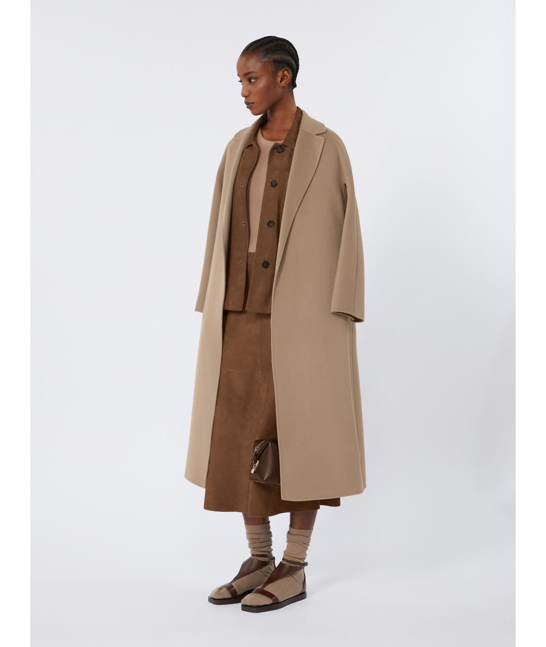 'S MAX MARA Бежевое пальто, фото 2