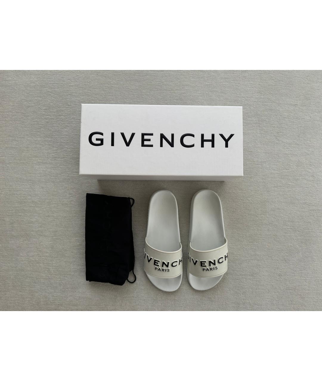 GIVENCHY Белые резиновые шлепанцы, фото 3