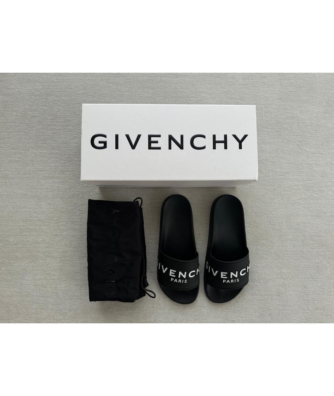 GIVENCHY Черные резиновые шлепанцы, фото 3