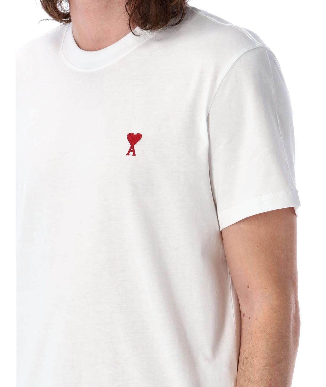 Ami Paris Белая хлопковая футболка, фото 3
