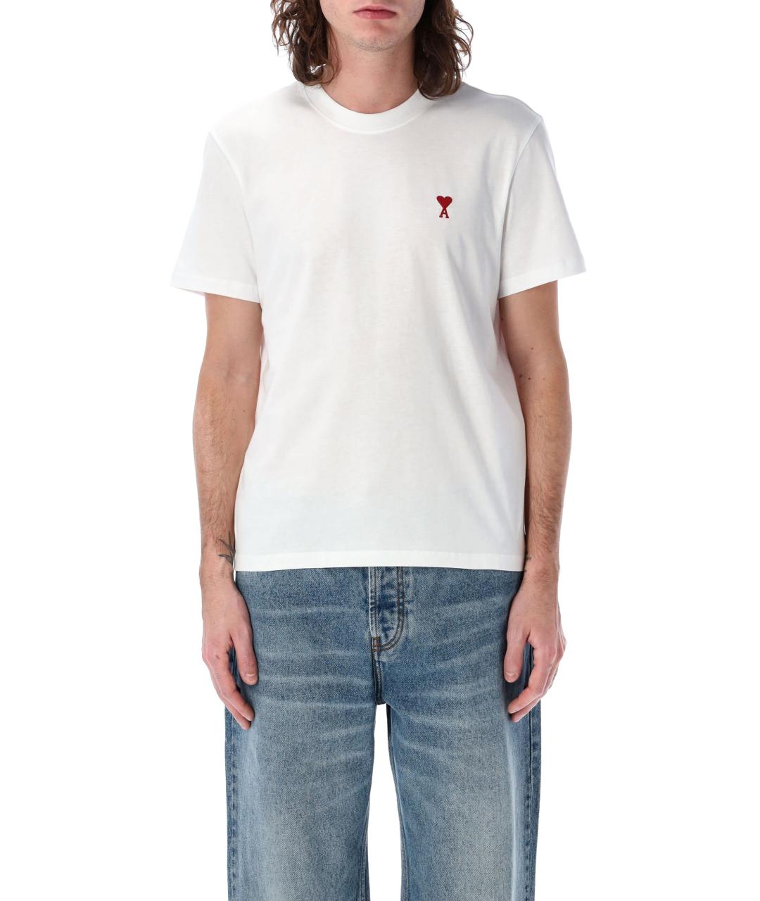 Ami Paris Белая хлопковая футболка, фото 4