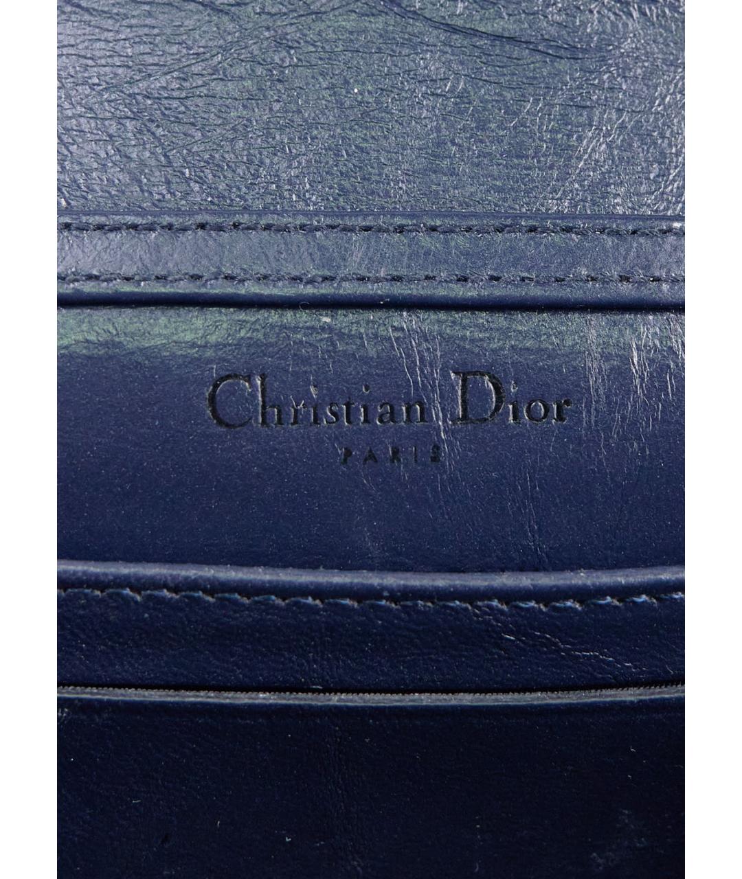CHRISTIAN DIOR Темно-синяя сумка через плечо из лакированной кожи, фото 5