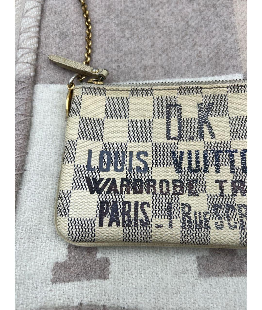 LOUIS VUITTON Бежевая кожаная сумка с короткими ручками, фото 3