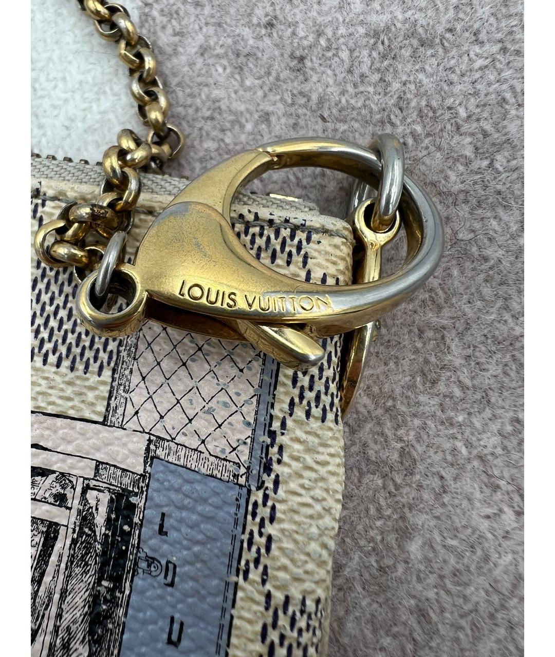 LOUIS VUITTON Бежевая кожаная сумка с короткими ручками, фото 5