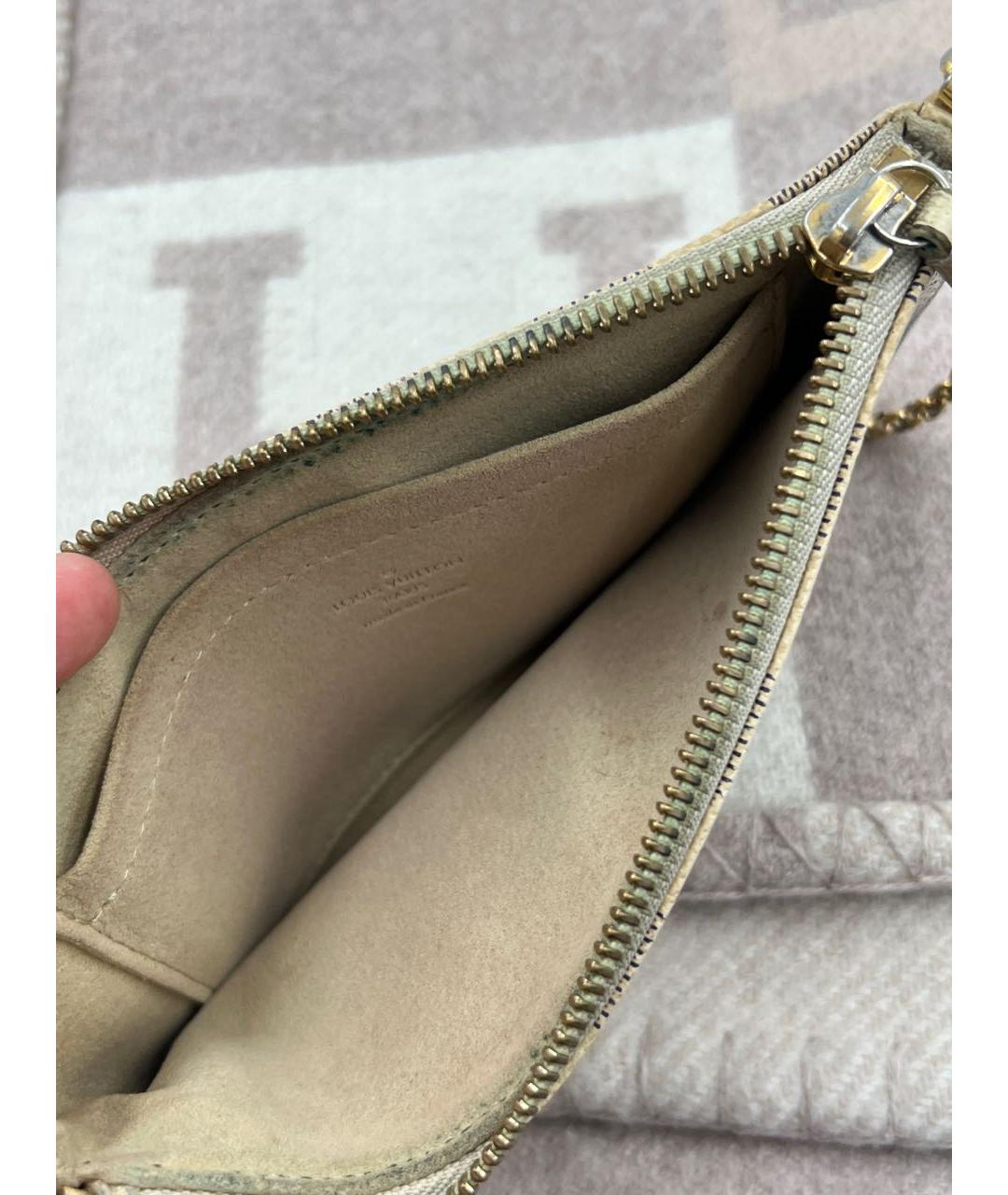 LOUIS VUITTON Бежевая кожаная сумка с короткими ручками, фото 8