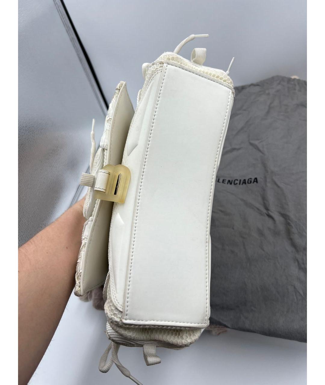 BALENCIAGA Белая кожаная сумка с короткими ручками, фото 7
