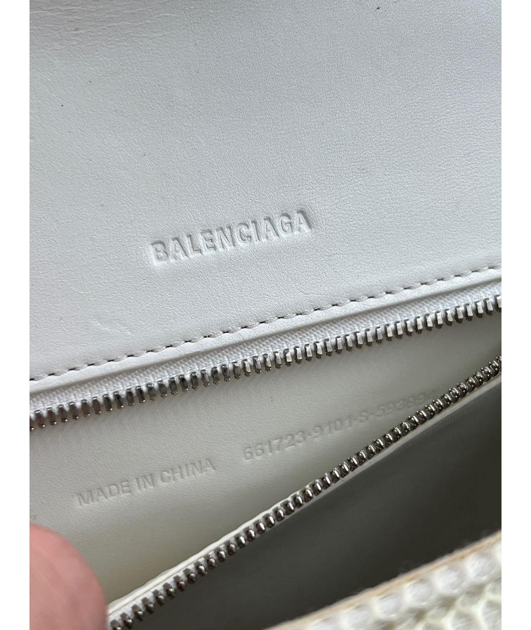 BALENCIAGA Белая кожаная сумка с короткими ручками, фото 4