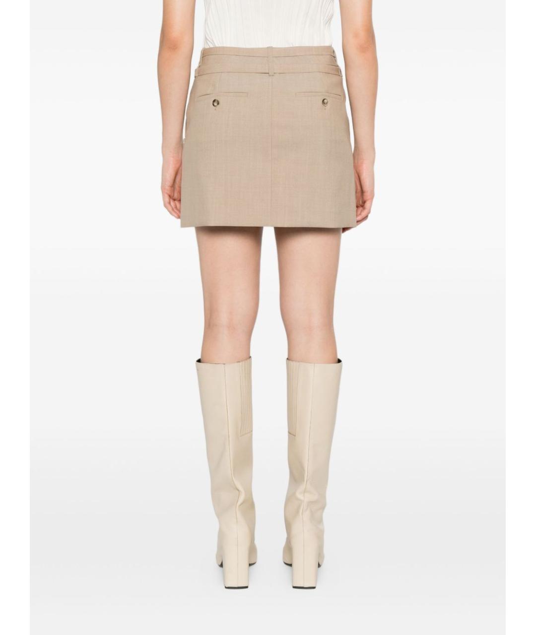 SPORTMAX Бежевая юбка мини, фото 4