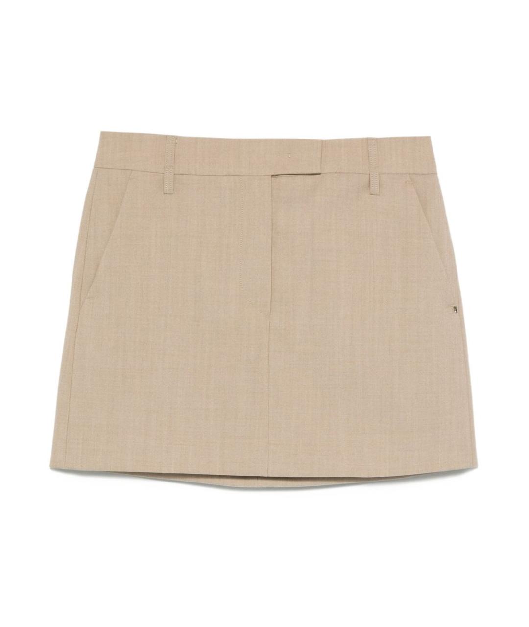 SPORTMAX Бежевая юбка мини, фото 1
