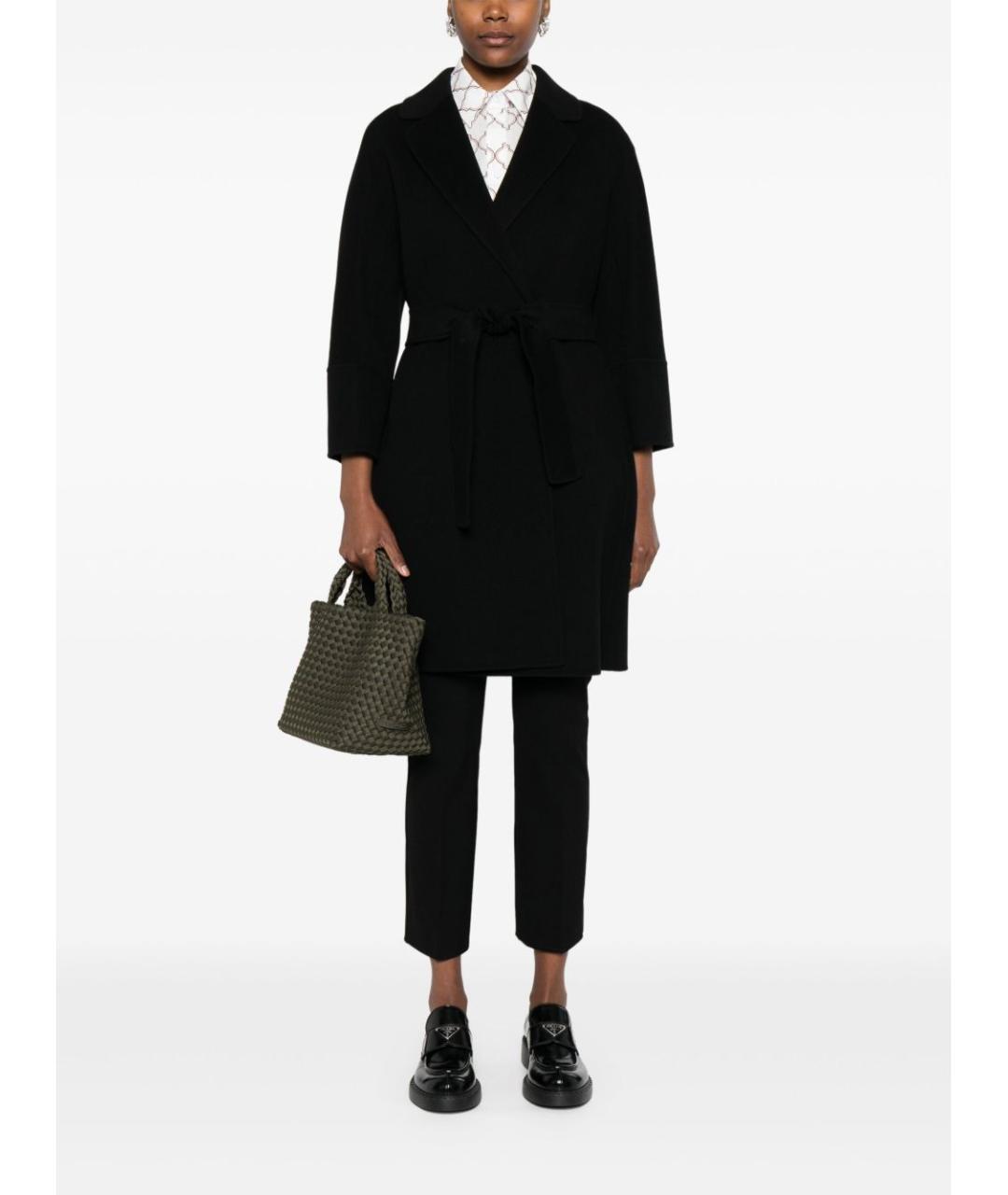 'S MAX MARA Черное шерстяное пальто, фото 2
