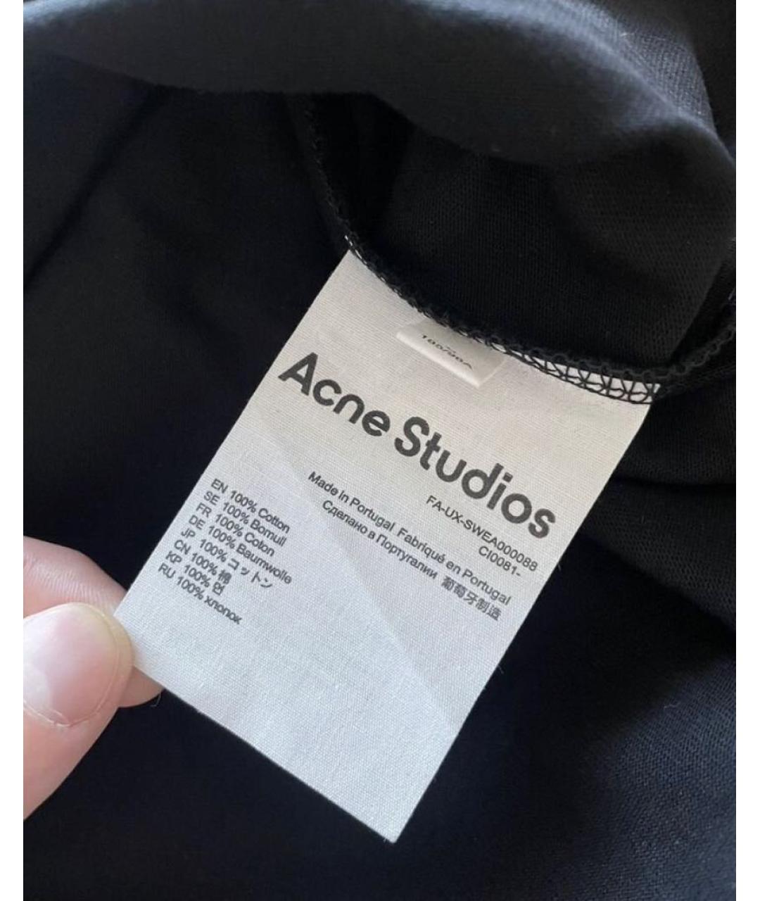 ACNE STUDIOS Черная хлопковая футболка, фото 6