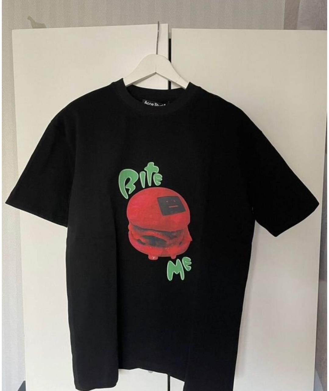 ACNE STUDIOS Черная хлопковая футболка, фото 3