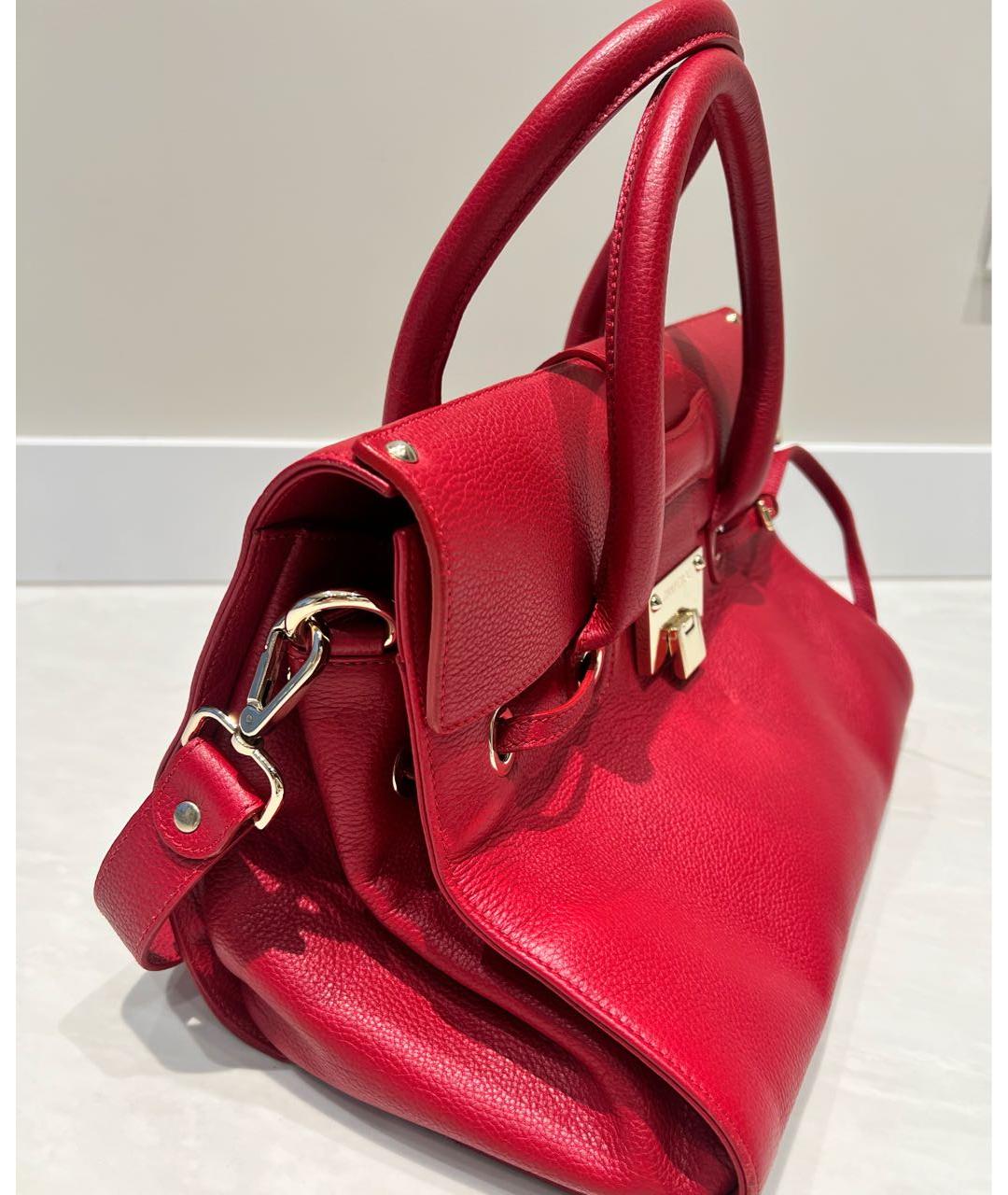 JIMMY CHOO Бордовая кожаная сумка тоут, фото 2