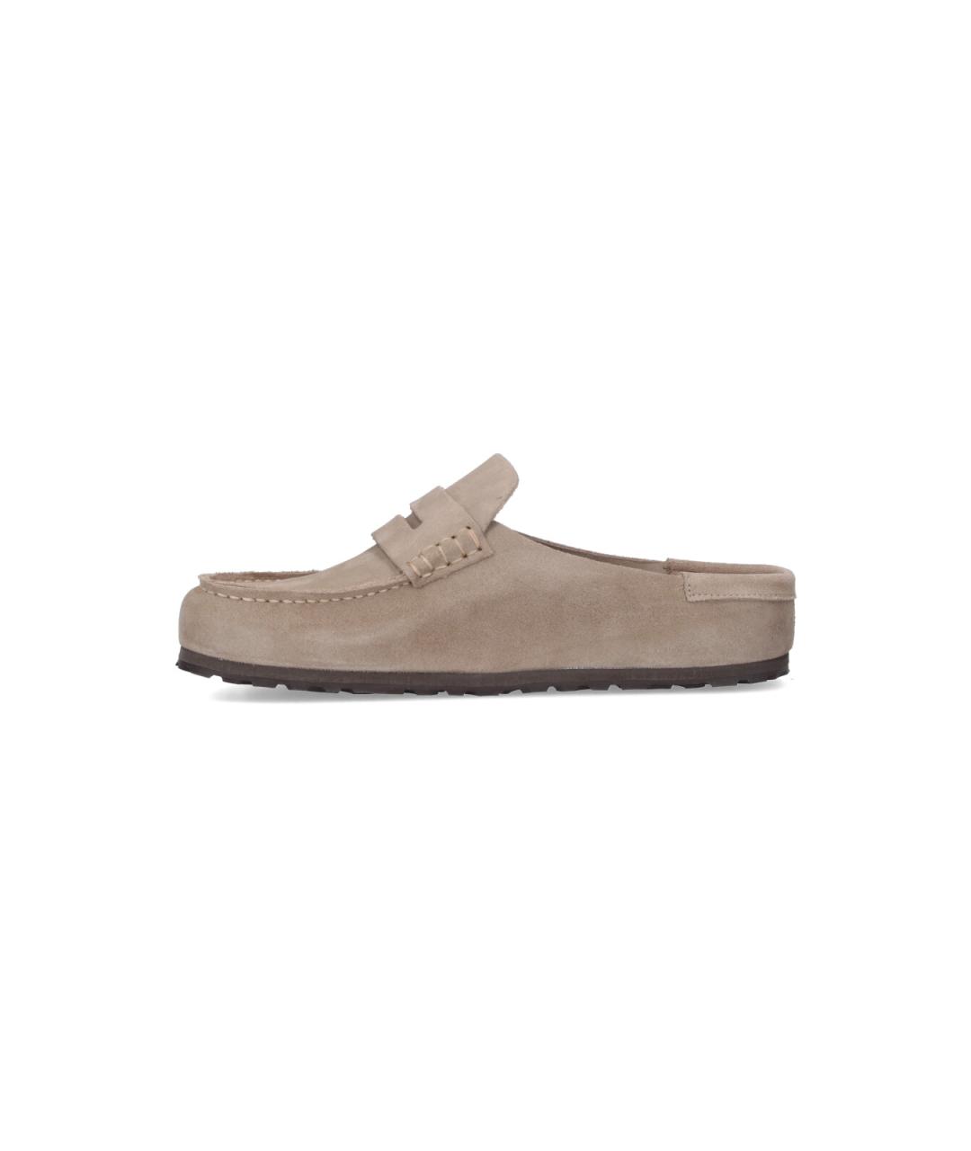 BIRKENSTOCK Бежевые кожаные сабо, фото 3