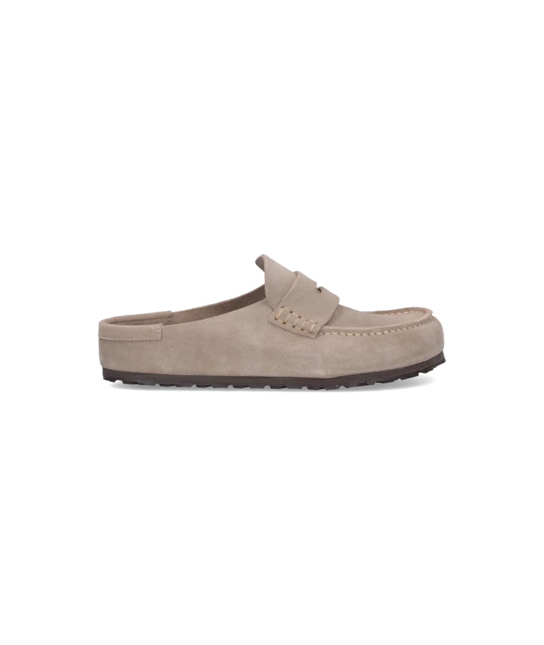 BIRKENSTOCK Бежевые кожаные сабо, фото 1