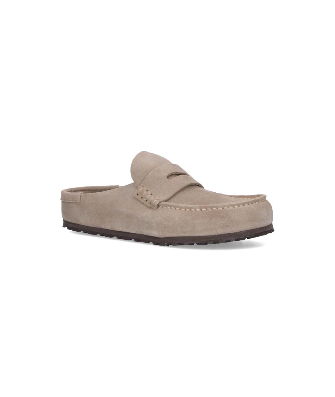 BIRKENSTOCK Бежевые кожаные сабо, фото 2