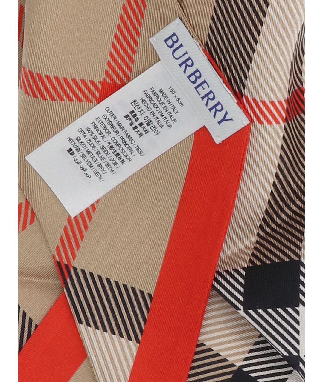 BURBERRY Бежевый шелковый шарф, фото 3