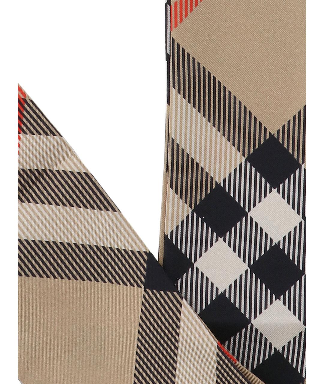 BURBERRY Бежевый шелковый шарф, фото 2