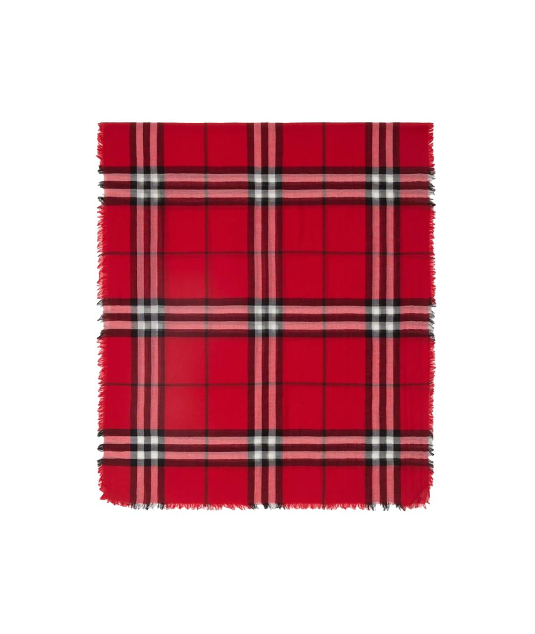 BURBERRY Красный шерстяной шарф, фото 2