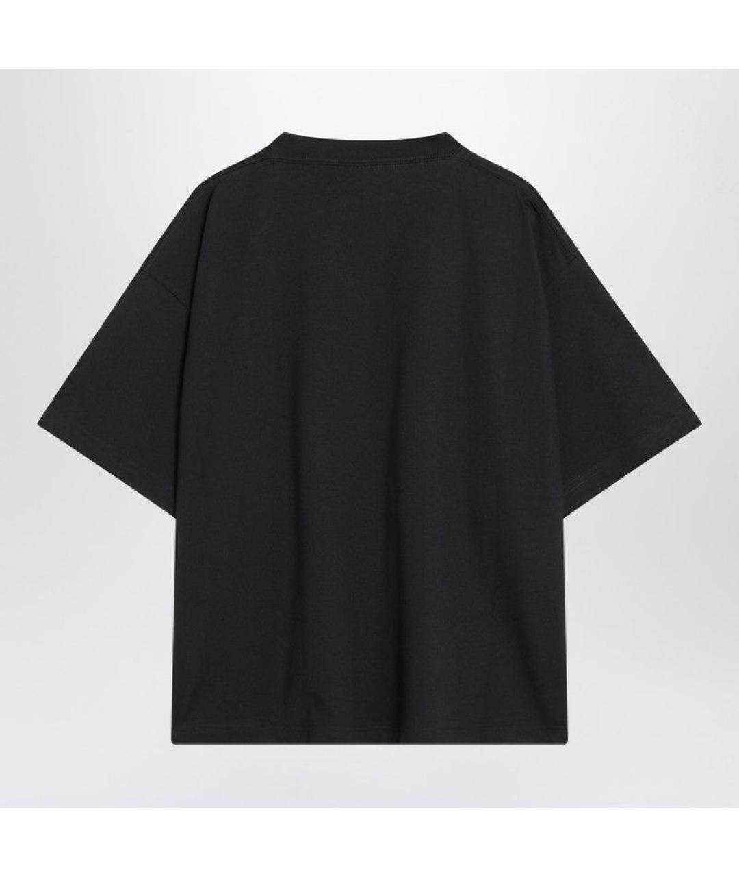 BALENCIAGA Черная хлопковая футболка, фото 2