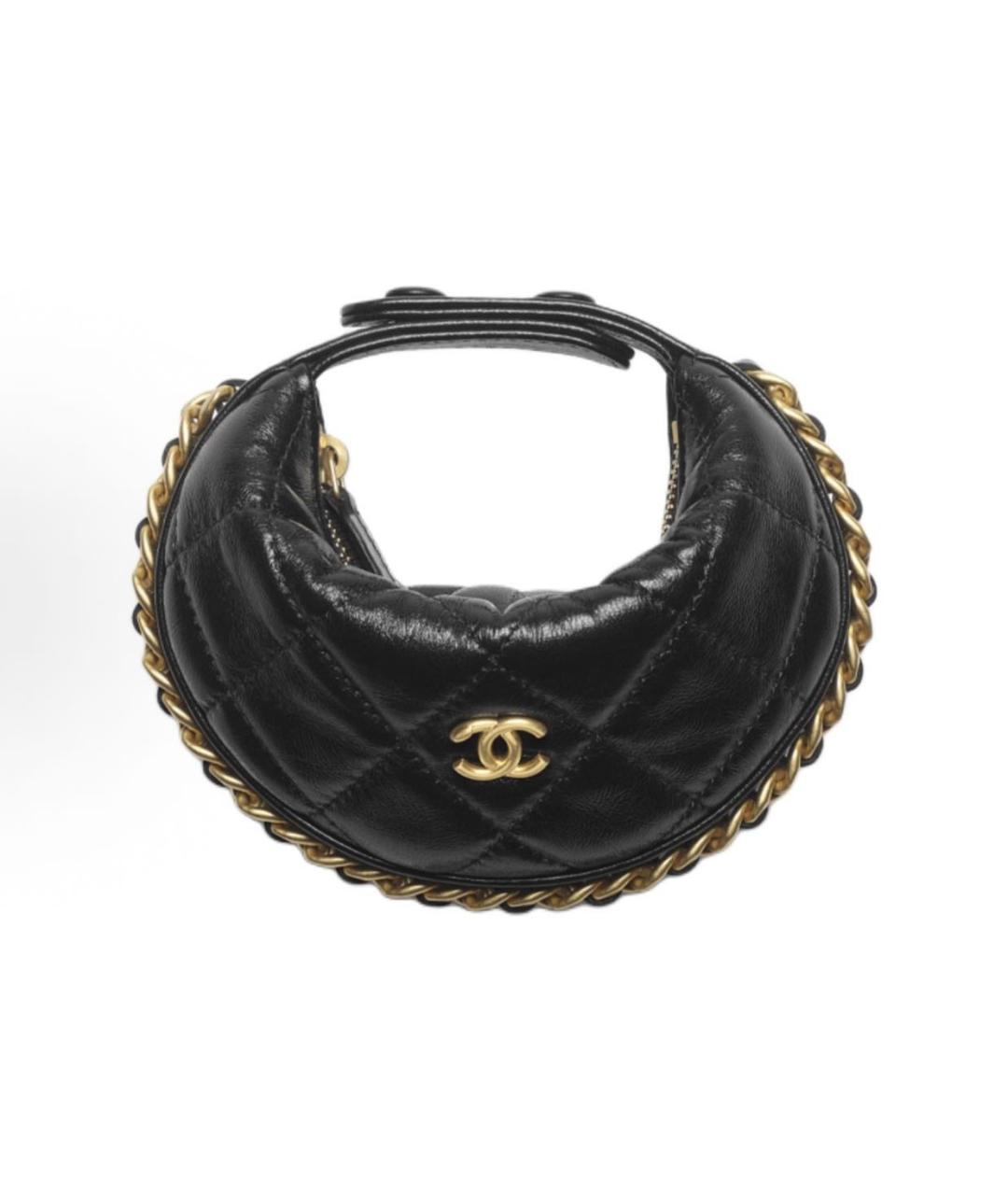 CHANEL Черная кожаная сумка с короткими ручками, фото 1