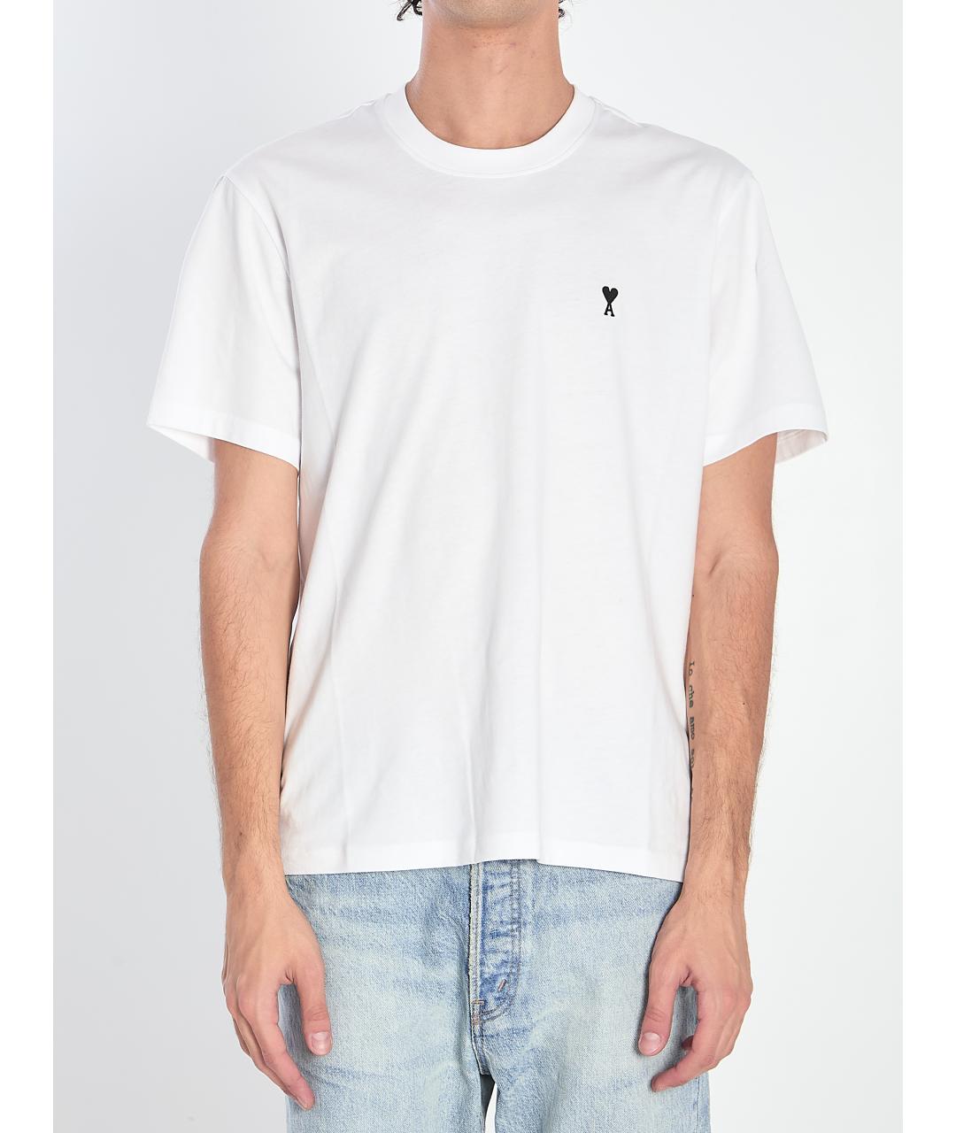 Ami Paris Белая хлопковая футболка, фото 5