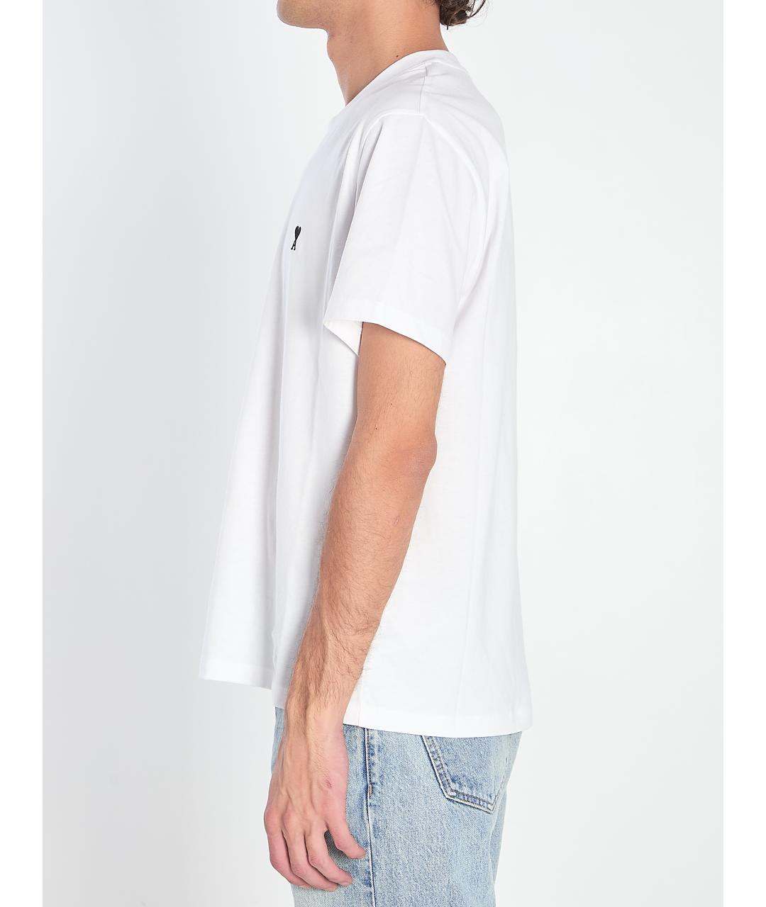 Ami Paris Белая хлопковая футболка, фото 3