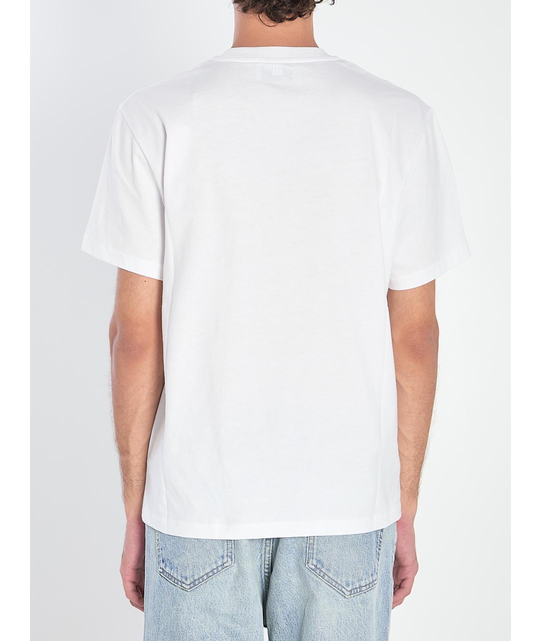 Ami Paris Белая хлопковая футболка, фото 4