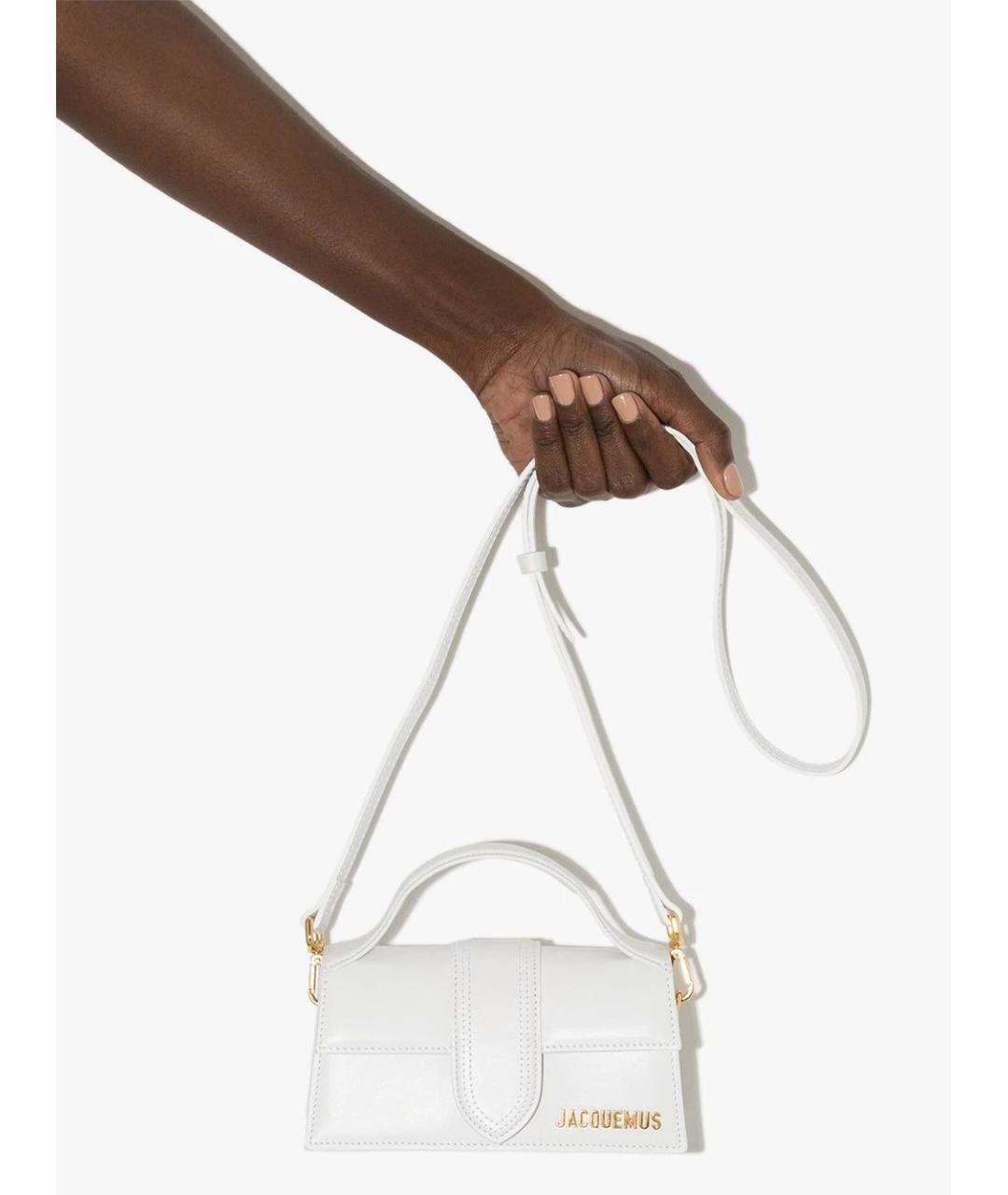 JACQUEMUS Белая кожаная сумка через плечо, фото 3